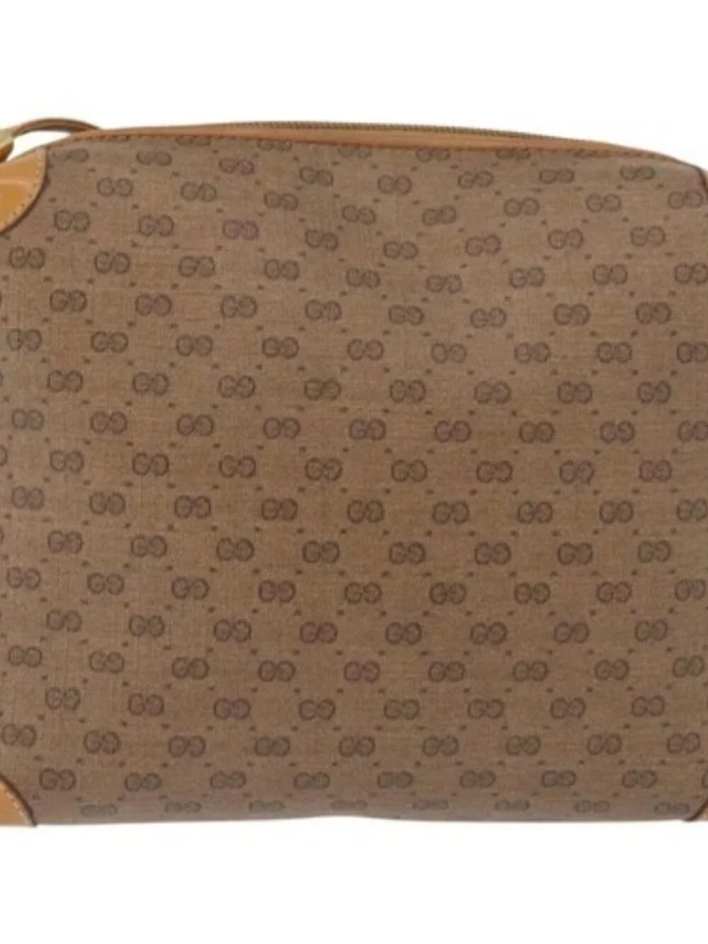 GUCCI Micro GG Supreme Shoulder Bag PVC Beige Gold 007 104 4916 Auth SW2142